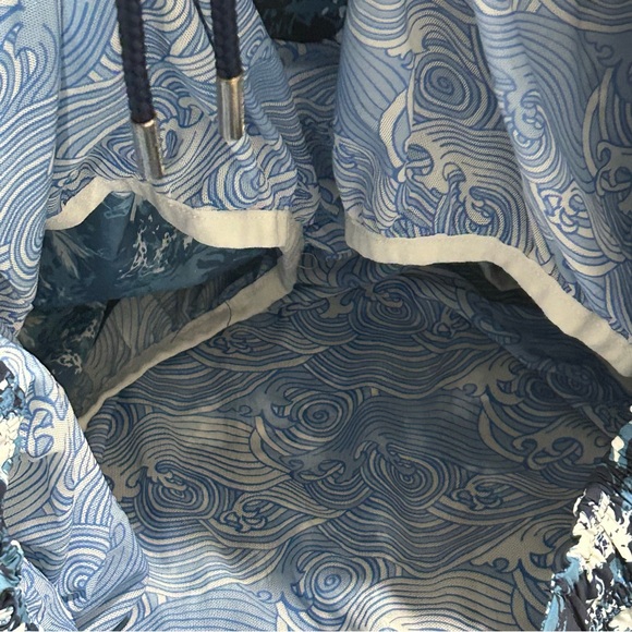 Peter Millar Swim Trunks Mens Size L Blue Floral Lined Casual Bathing Suit - Picture 7 of 9